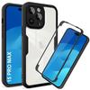 Case for iPhone 15 Pro Max - Full Protection - Soft TPU - Hard PC - Black