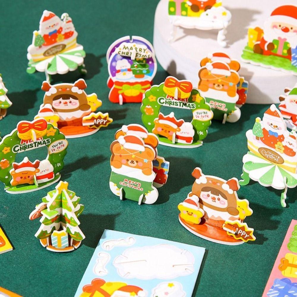 Christmas Tree Kids Xmas Arts Puzzle Snowman DIY Mini Christmas Tree  Adult