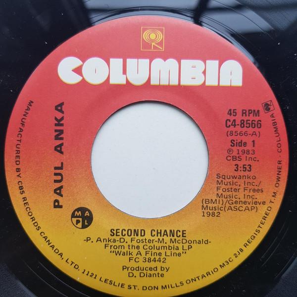 7-дюймовая пластинка PAUL ANKA - Second Chance / Golden Boy C48566 Columbia 1983 Канада Поп Б/у