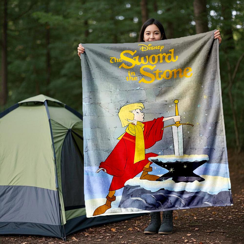 1pc, The Sword In The Stone Blanket Cute Home Decor Gift, Soft Throw Blanket, Living Room, Travel, Camping