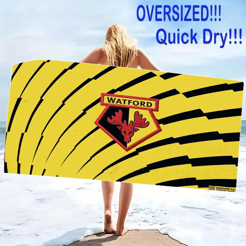 Watford Print Beach Towel, Large Soft Quick Dry Towel for Beach Camping Swimming