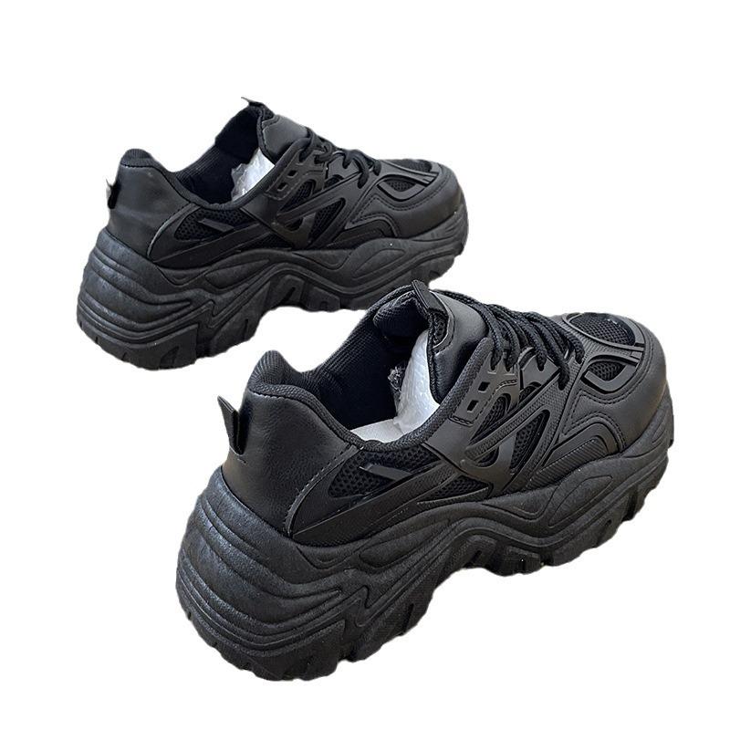 2025 Summer New Thick-soled Breathable Single-mile Muffin Dad Shoes Sports Heel Kitten Legs Little White Shoes Women's Shoes
