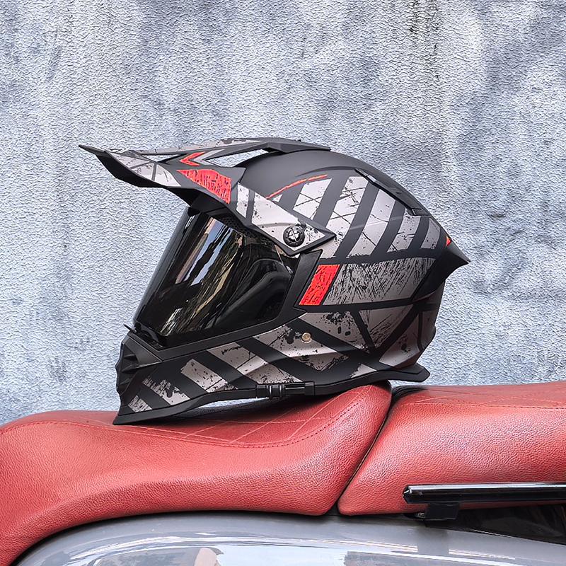 LVS Взрослый шлем для мотокросса фулфейс кросс-шлем с 800 внедорожными шлемами, сертификация DOT, двойной визор, в комплекте