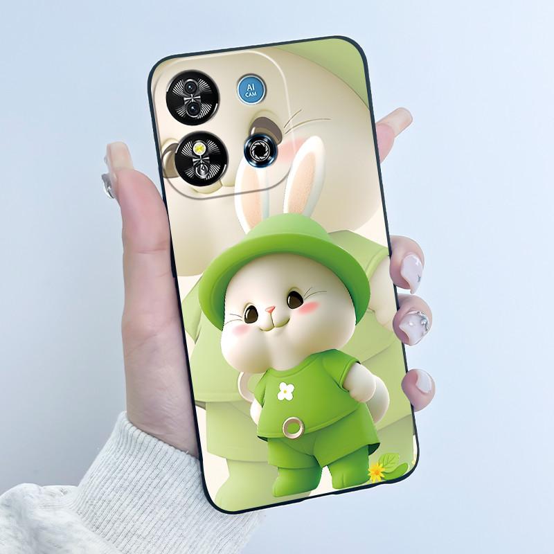 Для Oukitel C57S C57 Pro Plus Ultra Чехол BLU J12 Задняя крышка Милое Сердце Любви Кролик Черный ТПУ Мягкий Силикон Защитный Чехол для Телефона