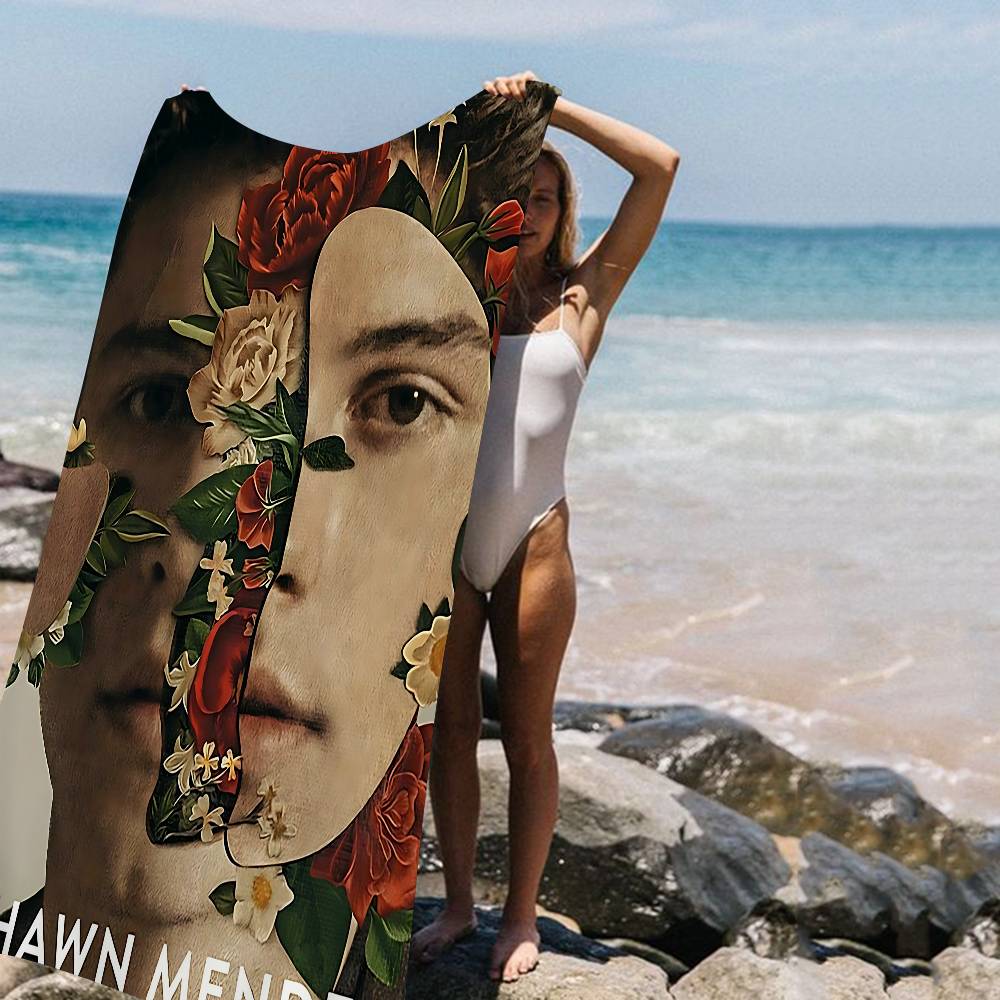 S-Shawn Mendes Popular Singer Microfiber Blanket Quick Drying Beach Towels Oversized Printing Super Absorbent Pool Towel