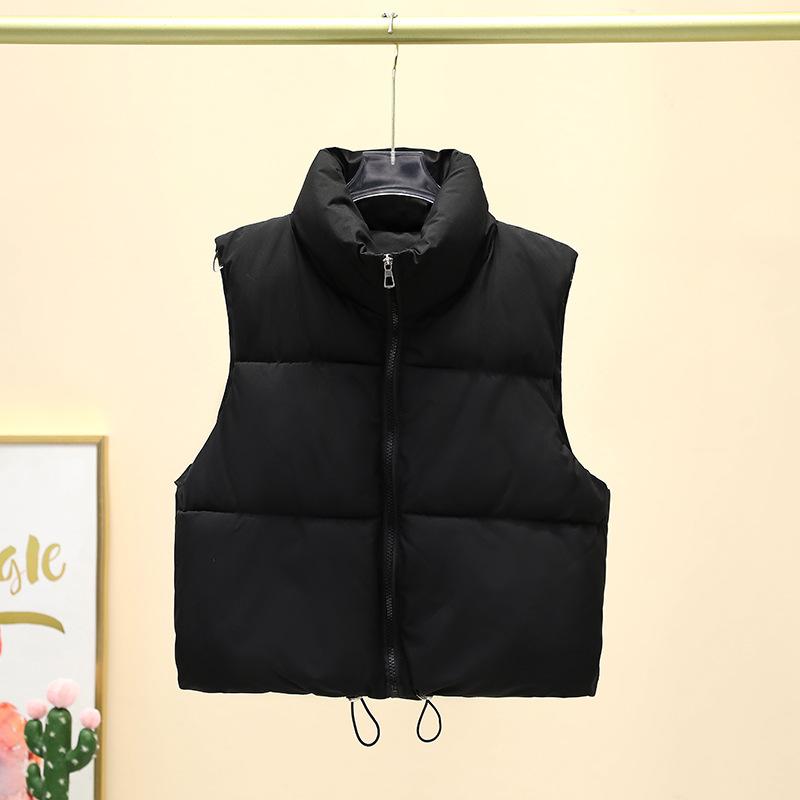 Women Autumn Winter Short Vest Stand Collar Warm Casual Elegant Sleeveless Coats Outdoor Quilted Travel Jackets Clothes