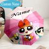 Custom Name Umbrella Powerpuff Adventure Umbrella 8-Frame for Travel, Camping, Casual Lightweight Portable, Essential for Family Gifts