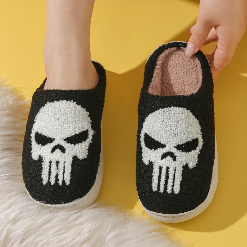 Женские домашние тапочки из бархата и толстого хлопка — мягкая подошва, вышитый дизайн, унисекс, домашняя обувь осень/зима