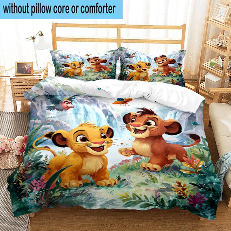 3PCS Lion king 3pcs Bedding,Including 3PCS Duvet Cover And 2pcs Pillowcases Perfect for Christmas,Ideal for Bedroom, Dormitory