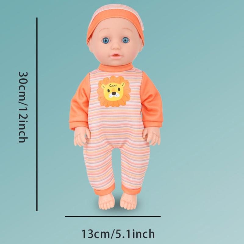 30cm Soft Vinyls Reborns Figurine Toy For Preschool with Life Like Design Imaginative Play Companion Doll for Toddler