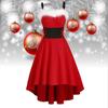 2021 Ladies Sleeveless Clothing Irregular Hem Christmas Fancy Dress Dress Suit Autumn And Winter Retro High Waist Solid Color Dress
