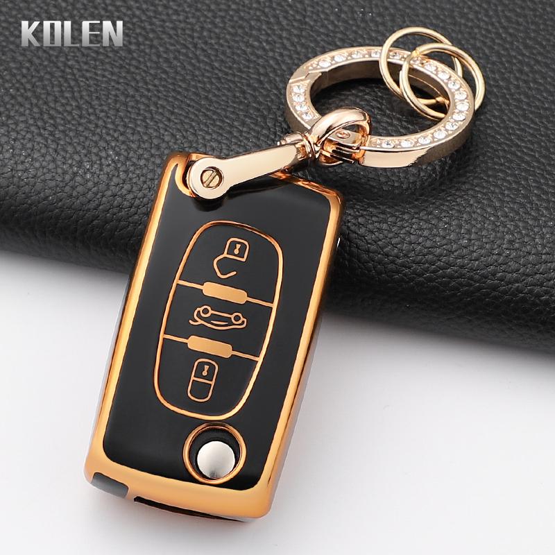 Модный умный чехол-брелок для ключа автомобиля For Peugeot 107 207 307 308 407 607 3008 5008 Citroen Xsara Picasso C5 C6 C8 Защитный брелок