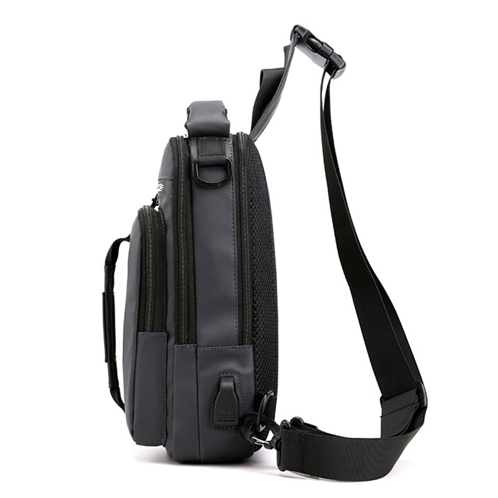 Anti-theft Chest Shoulder Bag Men's Sling Crossbody Bag Messenger Backpack USB Port Bag
