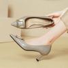 Fashion Pointed Toe Shallow Mouth High-heeled Shoes Spring Autumn Elegant Buckle Decorated Stiletto Black Women's Shoes