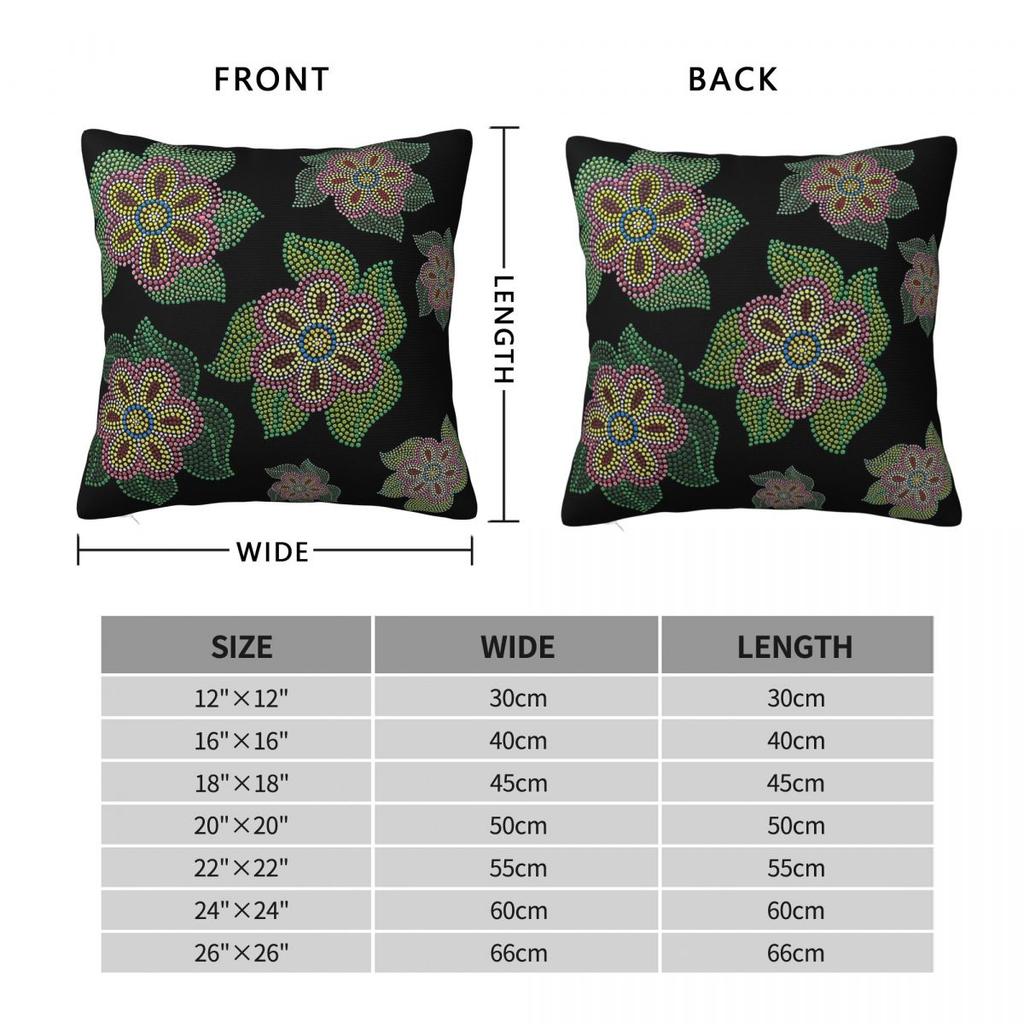 Garden Floral Blooms Square Pillowcase Polyester Linen Velvet Creative Zip Decor Car Cushion Cover
