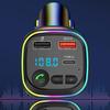 Автомобильный Bluetooth 5.0 FM-передатчик, автомобильный комплект громкой связи с PD Type-C, два USB-порта, быстрое зарядное устройство, подсветка прикуривателя