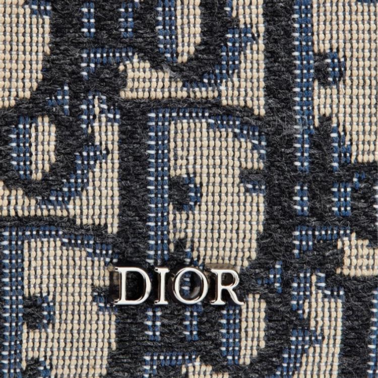 Dior Embroidered Classic Monogram Print Long Two-Fold Canvas Bag Card Holder Wallet Men Wallet Black 2ESCH138YSE_H05E