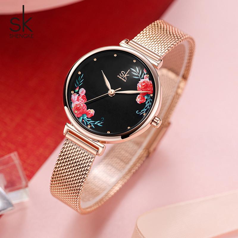 SHENGKE Женские кварцевые часы в оригинальном стиле, часы наручные женские от ведущего бренда, лучший подарок, часы для жены, друга, семьи