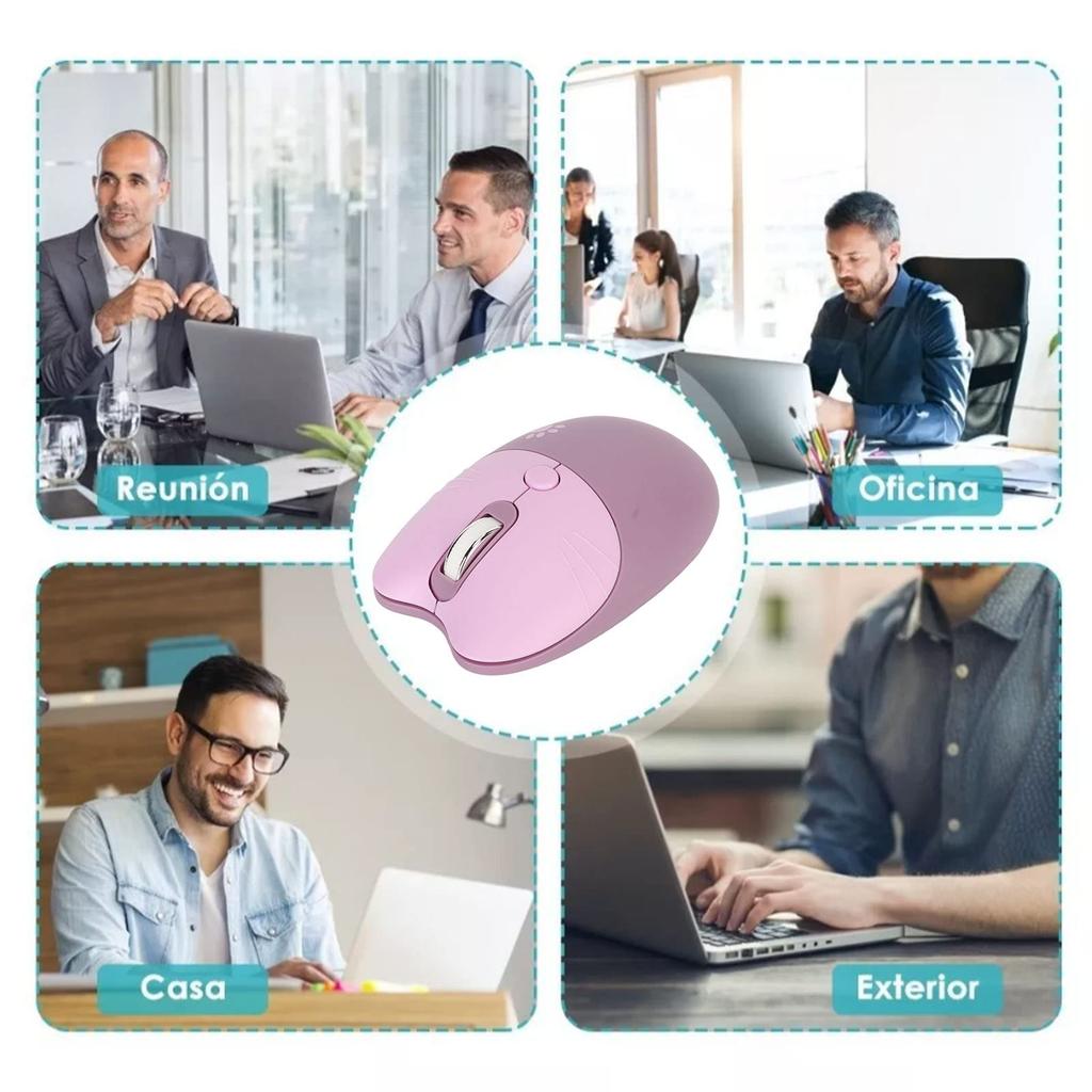 Cute Cat Wireless Wireless Silent Mouse with DPI Portable Cute Shape Wireless Mouse with USB Receiver for and Laptops Mouse, 2.4GHz 3-Level