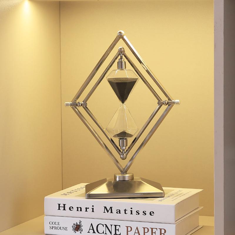 Creative Geometric Hourglass Ornament: Luxury Soft Furnishings for Office or Study Decor