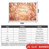2D Flat Banner, Birthday Backdrop, Pink and Golden Balloons, Floral Arrangements, Cakes, Polyester