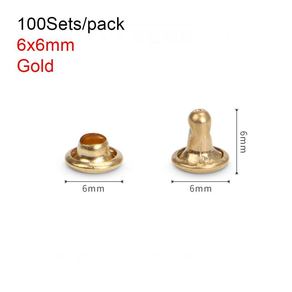 100 комплектов, 6/8/10 мм, кожаный воротник для ногтей, кожаная сумка, сумка с заклепками, пояс, куртка, ремонт обуви