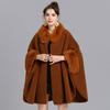 Women'S Loose Fur Collar Granular Fleece Fleece Cardigan Cape Woolen Jacket 1562 #