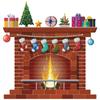 Christmas Fireplace Wall Decor Stickers Decorative Decals Art Murals Holiday Party Home Decor Supplies