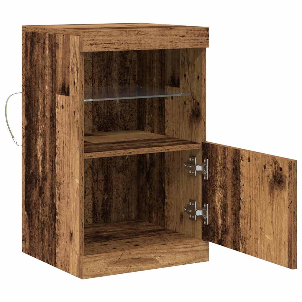 LED Sideboard Reclaimed Wood 41 x 37 x 67 cm Engineered Wood