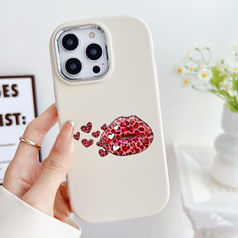 LZ21 Lips Kiss Design Art Soft Phone Case for Samsung S24 Ultra S23 Plus S21 A16 A54 A34 A05s A06 Infinix Hot 40 30i Lens Protection Shockproof Cover