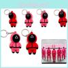 Стильный брелок «Игра в кальмара» Красный охранник Рабочий Фигурка Подвеска Для фанатов