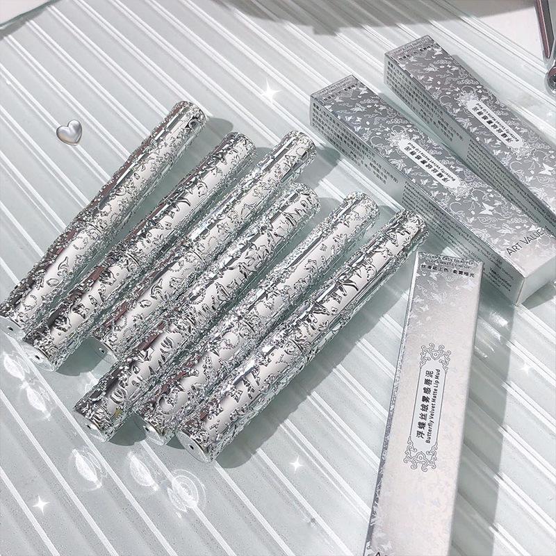 ART VALUE Velvet Matte Butterfly Lip Mud - Long-lasting, Non-drying, Whitening Lipstick for Students.