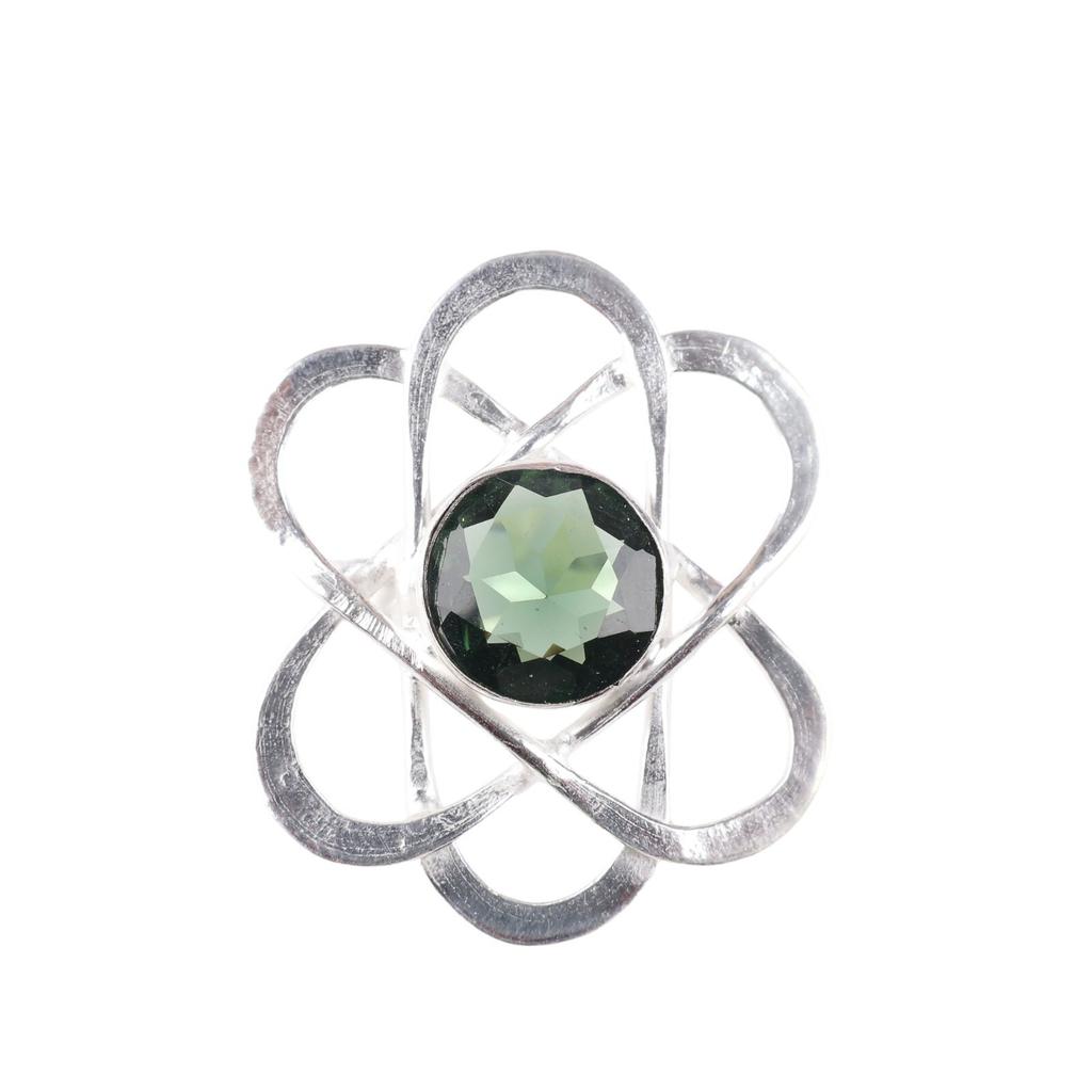 Green Tourmaline Gemstone 925 Sterling Silver Jewelry Handcrafted Ring For Wife RR-21-13