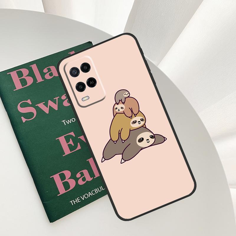 Sloth Cute Animal Case For Oppo A96 A76 A16 A15 A17 A52 A72 A54S A57S A58 A78 A98 A57 A77 A54 A74 A94 Cover