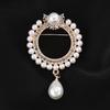 Brooch High-End Niche Silk Scarf Buckle Alloy Diamond Coat Pearl Corsage Pin Accessories