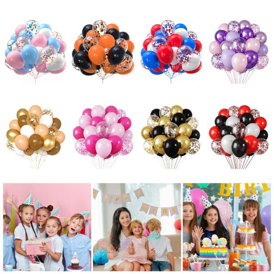 30 Pcs 12inch Metallic Balloons Chrome Latex Balloon with Ribbon for Wedding Bridal Birthday Baby Shower Decoration