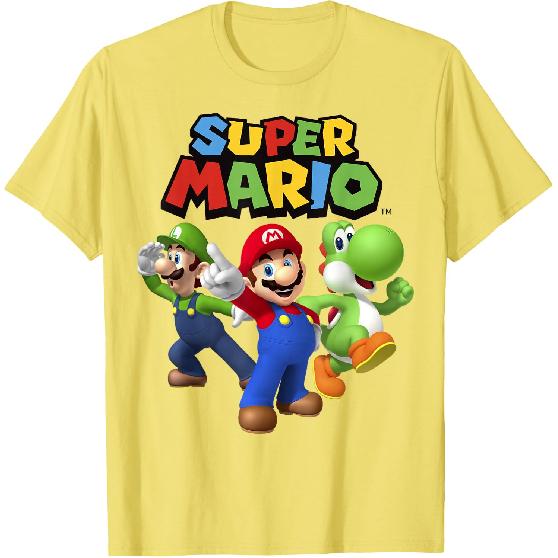 Super Mario Luigi Mario and Yoshi Group Shot T-Shirt
