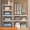 Closet Shelf Wardrobe Organizer Stackable Shelves Clother Storage Rack Telescopic Punch-Free Adjustable Wardrobe Divider Board