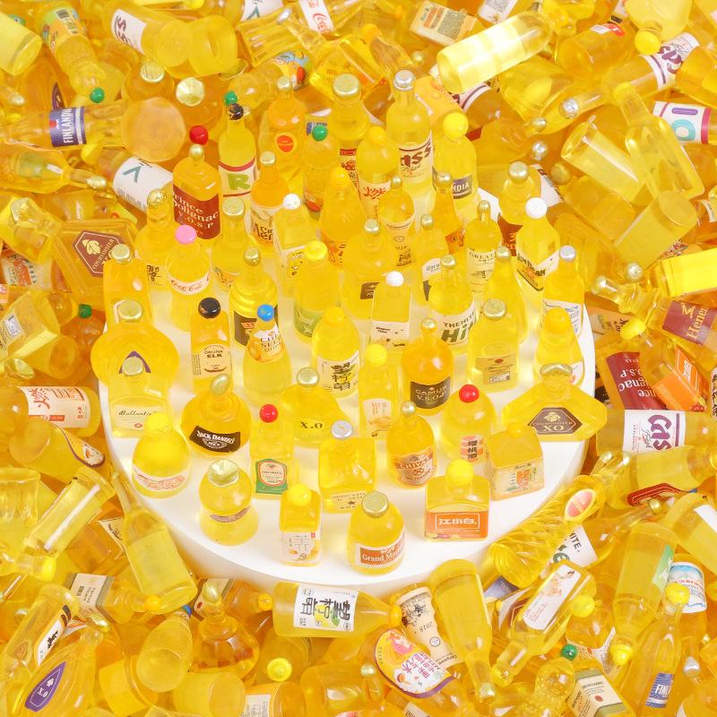 Mixed Style Realistic Mini Liquor Bottles Resin Accessories for DIY Ornaments