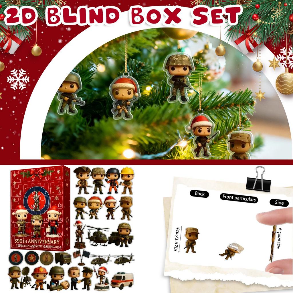 Рождественский адвент-календарь, 24-дневный адвент-календарь, праздничная коллекция для обратного отсчета, коробка-подвеска, подходит для рождественских подарков-сюрпризов