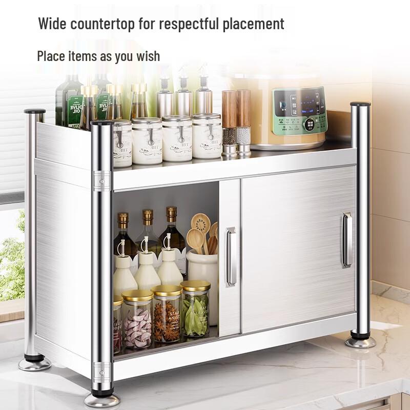 Yingbai Kitchen Countertop Pot and Spice Storage Cabinet