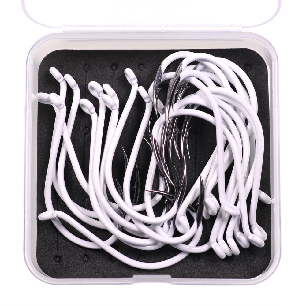 25pcs/box Luminous Imported Steel Octopus Beak Hook Offset Classica Bait Hooks Deep Sea Night Fishing Hook 3/0 4/0 5/0 6/0 7/0