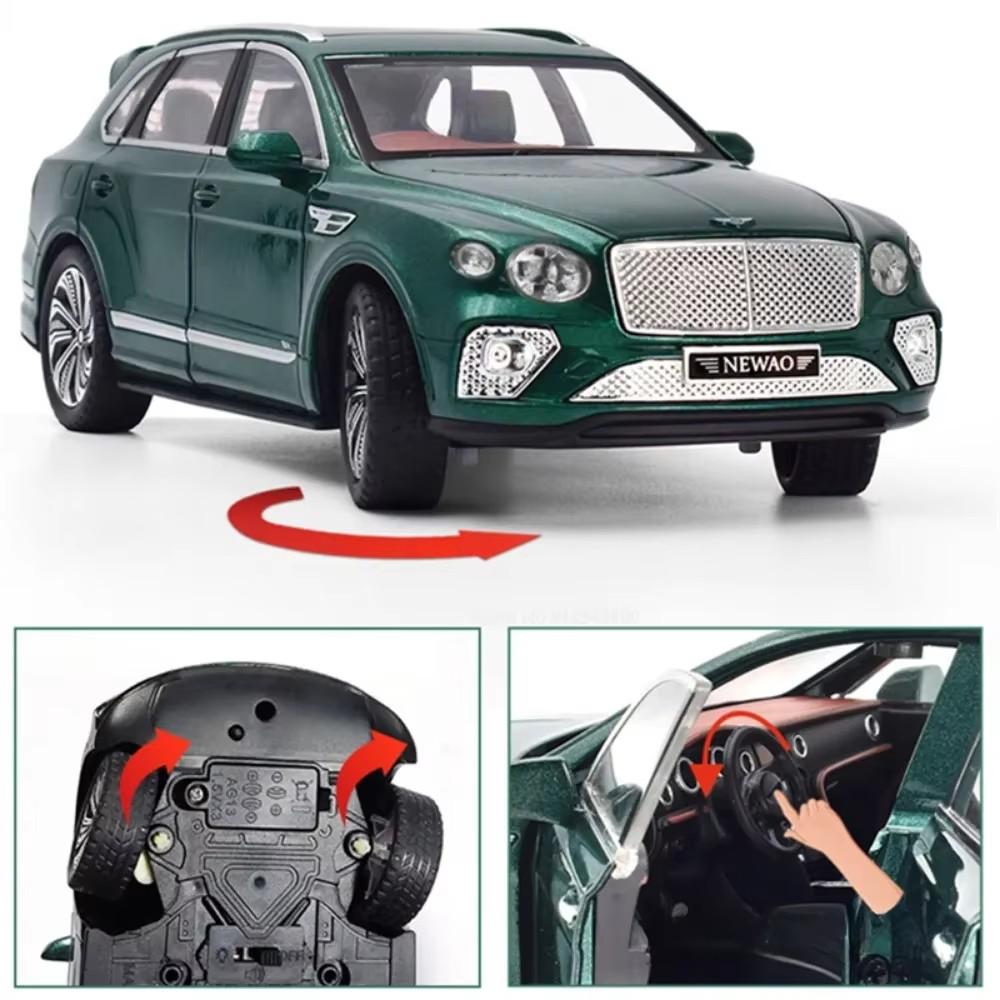 1:Масштаб 24 Модель автомобиля Mulsanne Bentayga Игрушка Металлический литой Подтягиваемый Двери открываются Миниатюрные модели транспортных средств Мальчики Звук Свет Подарки