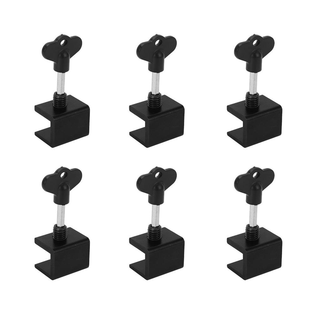 6pcs 1 Hole Movable Door Limit Stopper Vertical Horizontal Window Safety Lock Home Safety