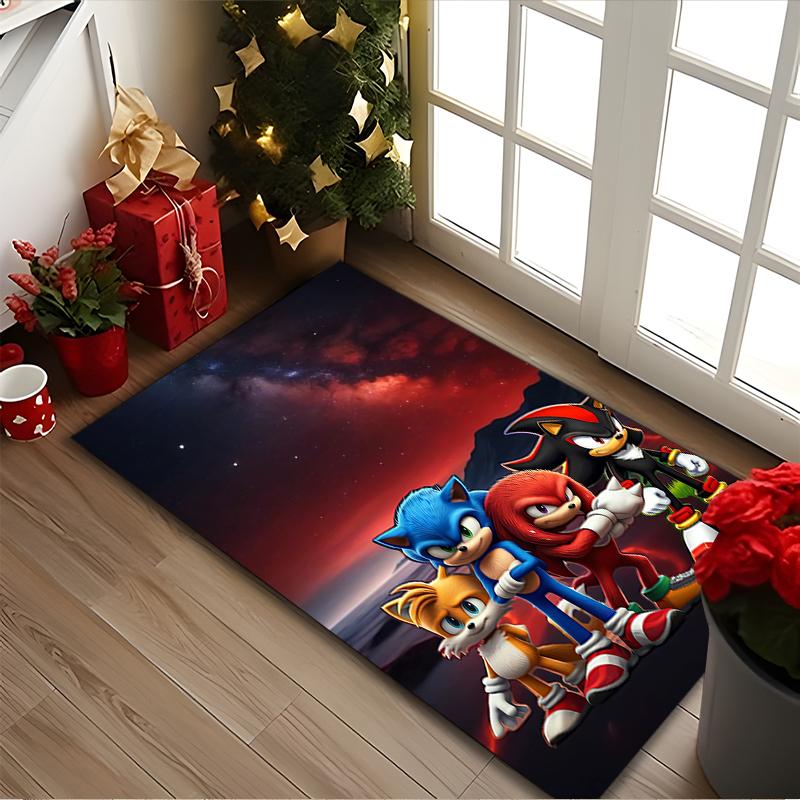 1pc SONIC Carpet for Room Floor Mat, Comfortable Office Chair Printed Area Rug, Beautiful Hotel Rug
