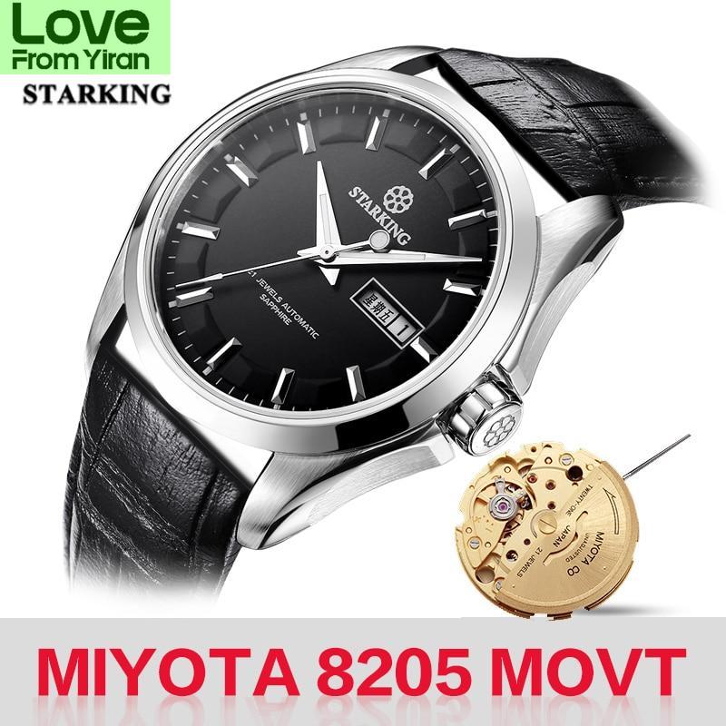 Starking Men Mechanical Watch Miyota 8205 Movt Automatic Self -Wind Watches Waterproof Sapphire Wristwatch Gift Relogio Masculino