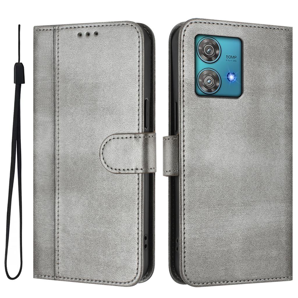 For Motorola Edge 40 Neo 5G Cases Wallet Stand Retro Texture Leather Phone Cover with Lanyard