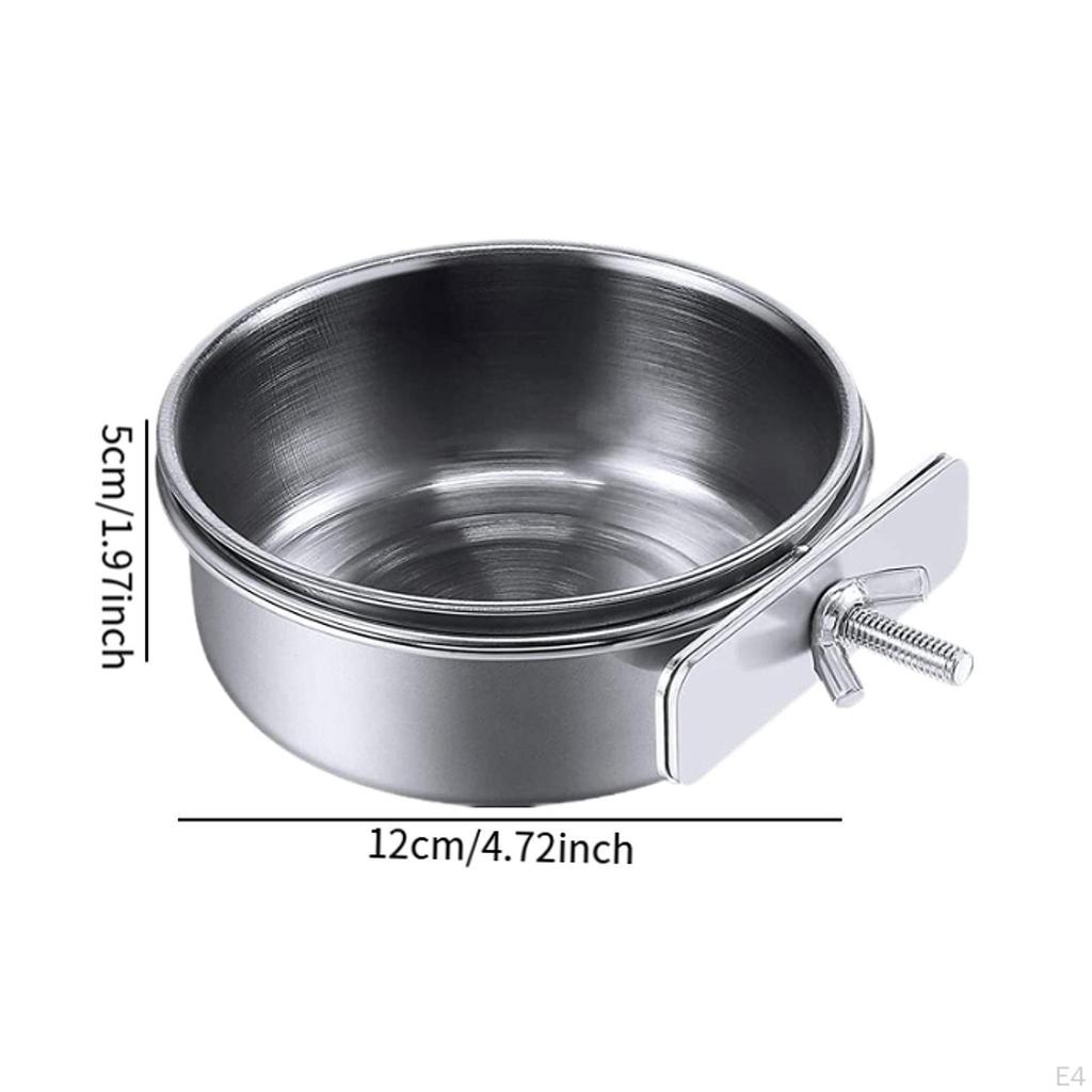 Bird for Parrots with Clamp Holder, Stainless Steel Bowl Lovebirds