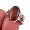Natural Mahogany Obsidian Gemstone 925 Sterling Silver Two Tone Ring Size 8 C4n29