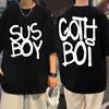 Футболки с принтом Rapper Lil Peep Sus Boy, трендовая футболка в стиле хип-хоп с короткими рукавами, летние уличные модные футболки большого размера унисекс